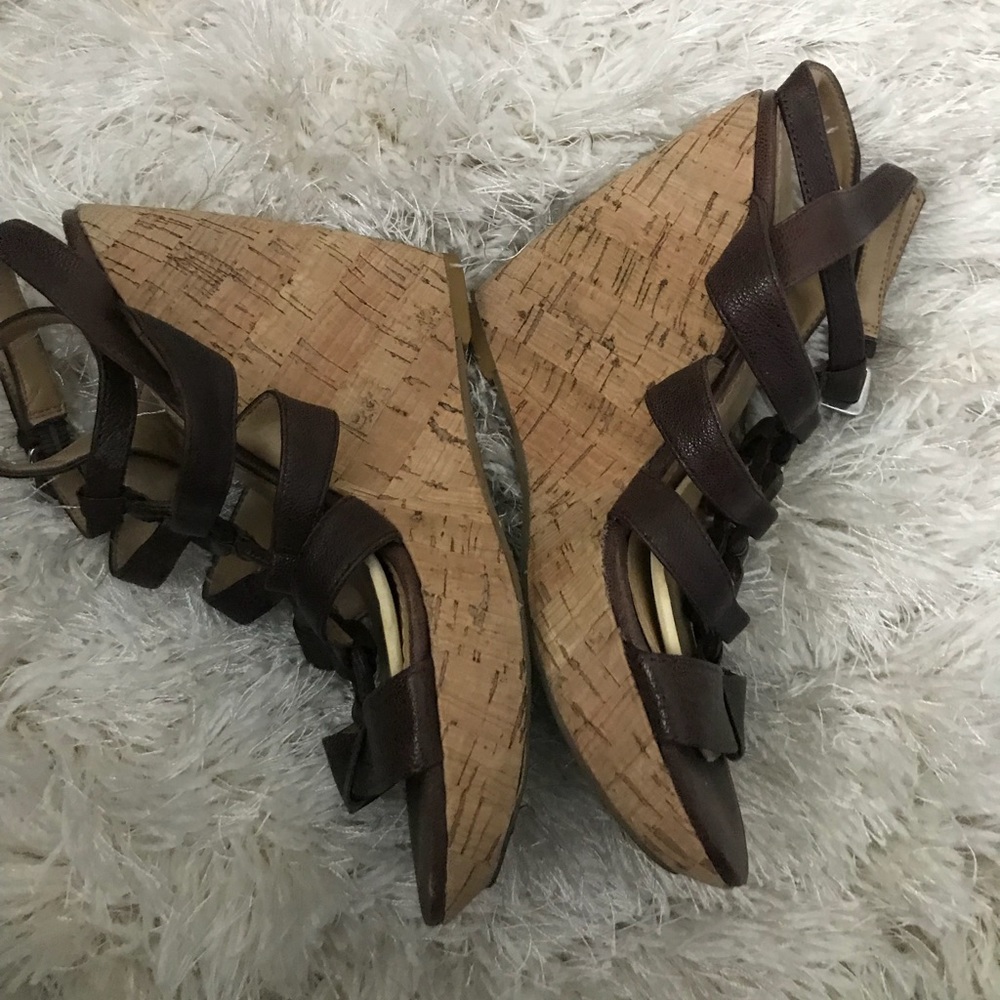 Strappy brown wedges